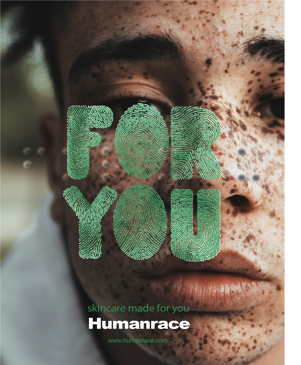advertisement Braille Creative typography fingerprint humanrace skincare