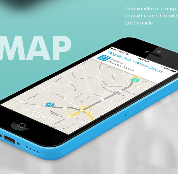 UI Transport way mobile android ios application ux icons map route city traffic