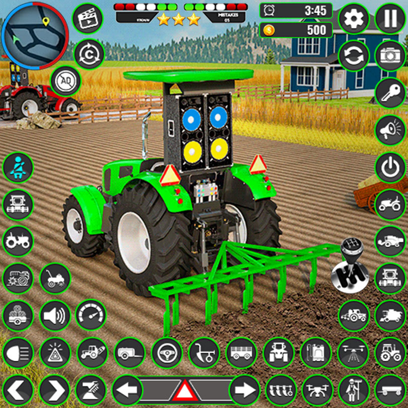 Tractor farming gameplay UI/UX ui design UI ux game business Farming game