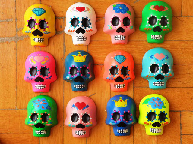 skull color dead decorative Gems paint Hang mexico