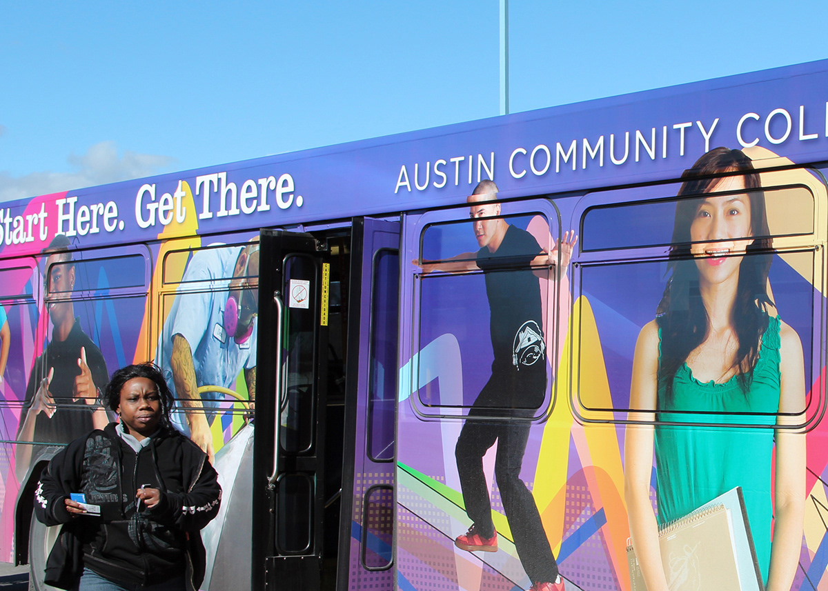 bus advertising identity environmental design bus Super Graphics Vehicle Wraps