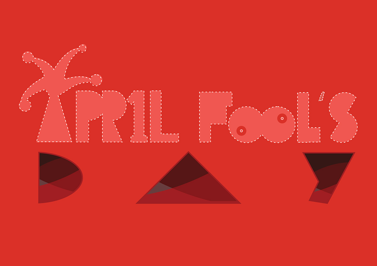 typo April's fool  red blue yellow graphic Fun