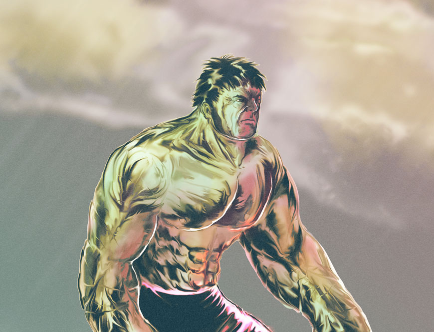 Adobe Portfolio illustração digital painting Hulk marvel art
