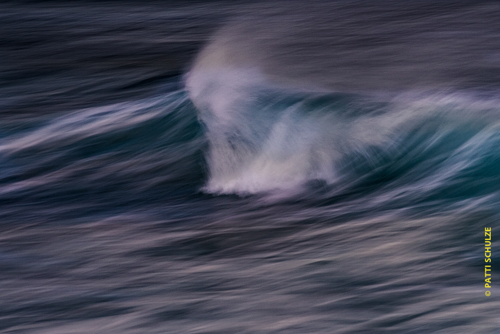 Surf waves panning slow shutter