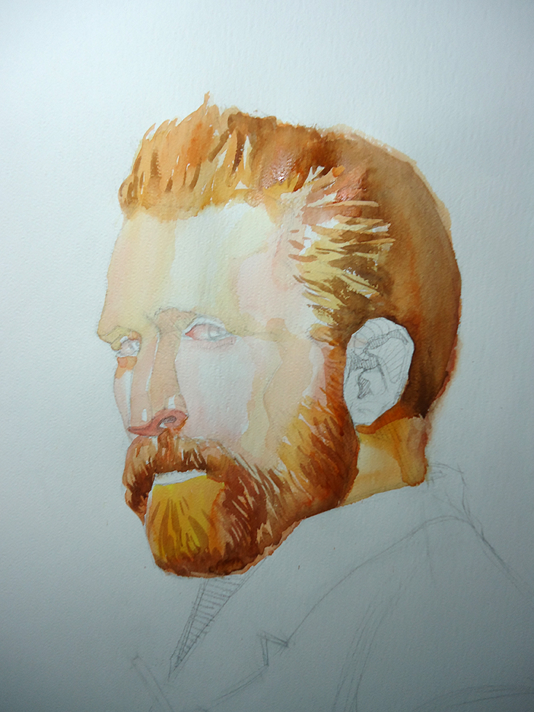 Van Gogh watercolor portrait
