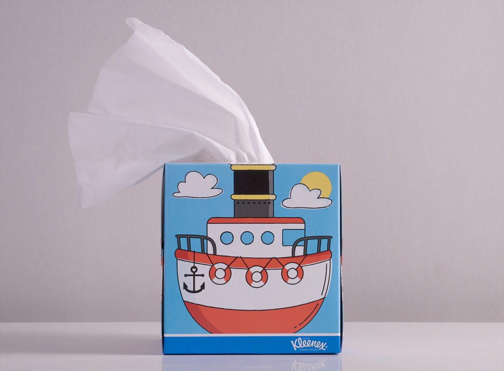 ABC kleenex kids sealife boat tissues cubes