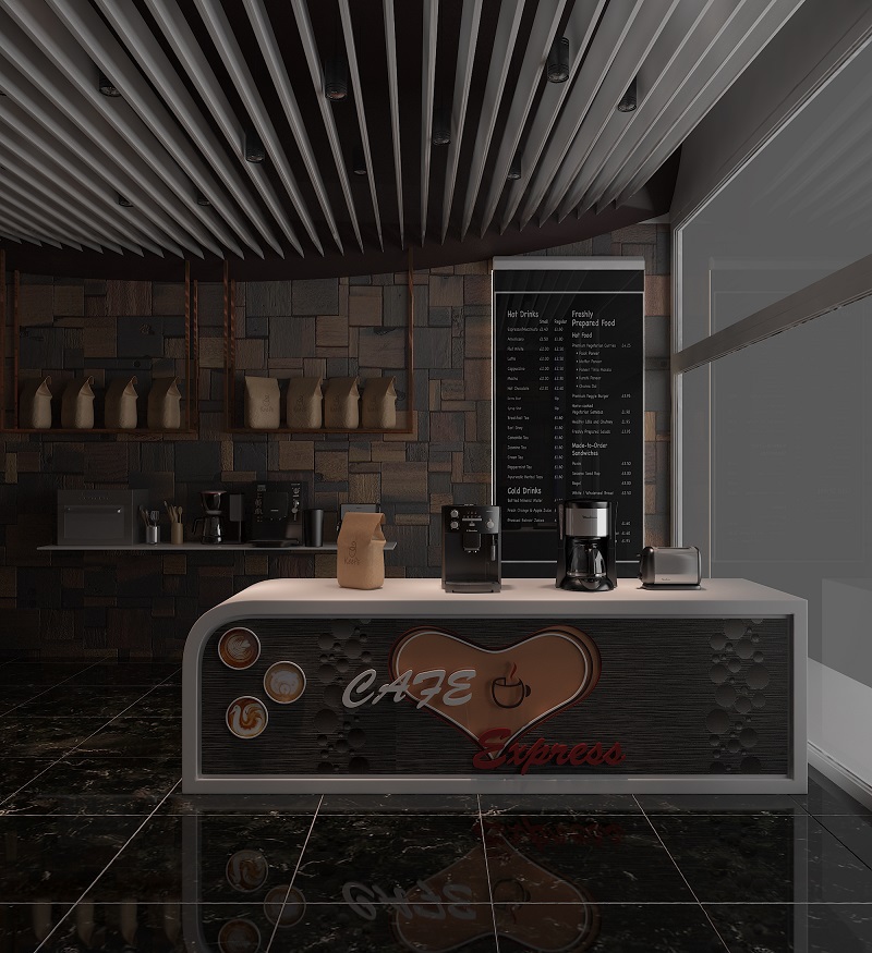 cafeteria Coffee Interior vray 3dmax
