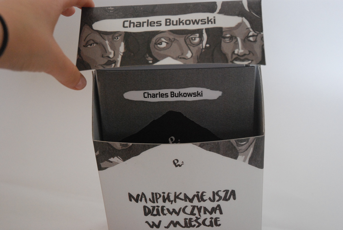 charles bukowski the most beautiful girl in the town illustrations black and white Graphic designe book