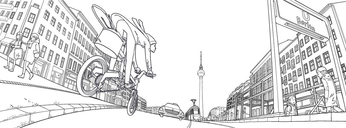berlin Bike Bicycle groove speed birdy bd-1 Ubahn tram car Perspective