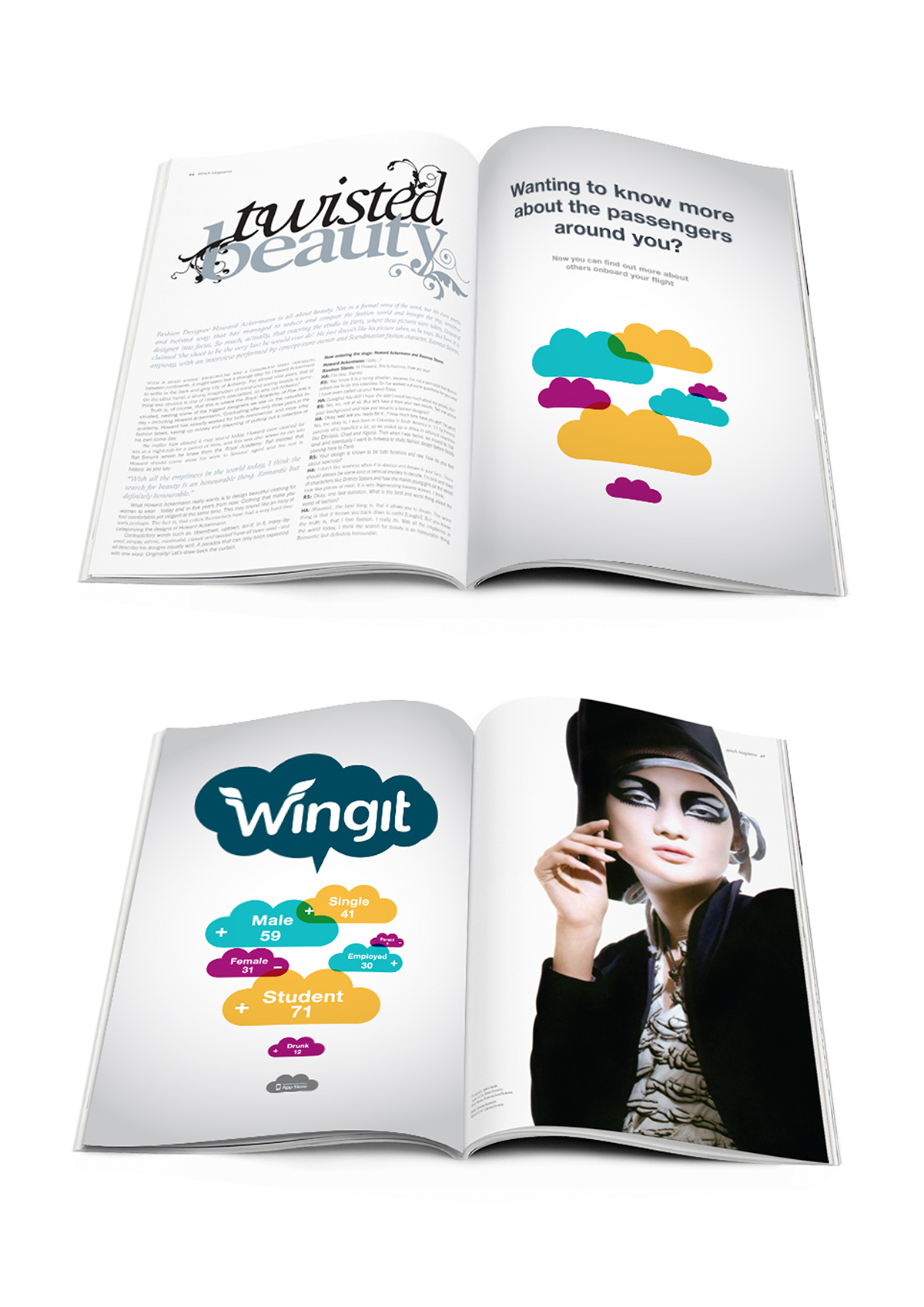 Wingit app inflight entertainment social network social networking Amy amy harmer interactive design app design