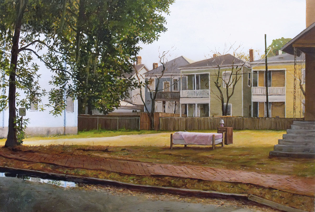 oil Oil Painting Savannah Georgia SCAD historic empty lot oil on canvas old houses the south Realism Landscape savannah college of art and design buildings