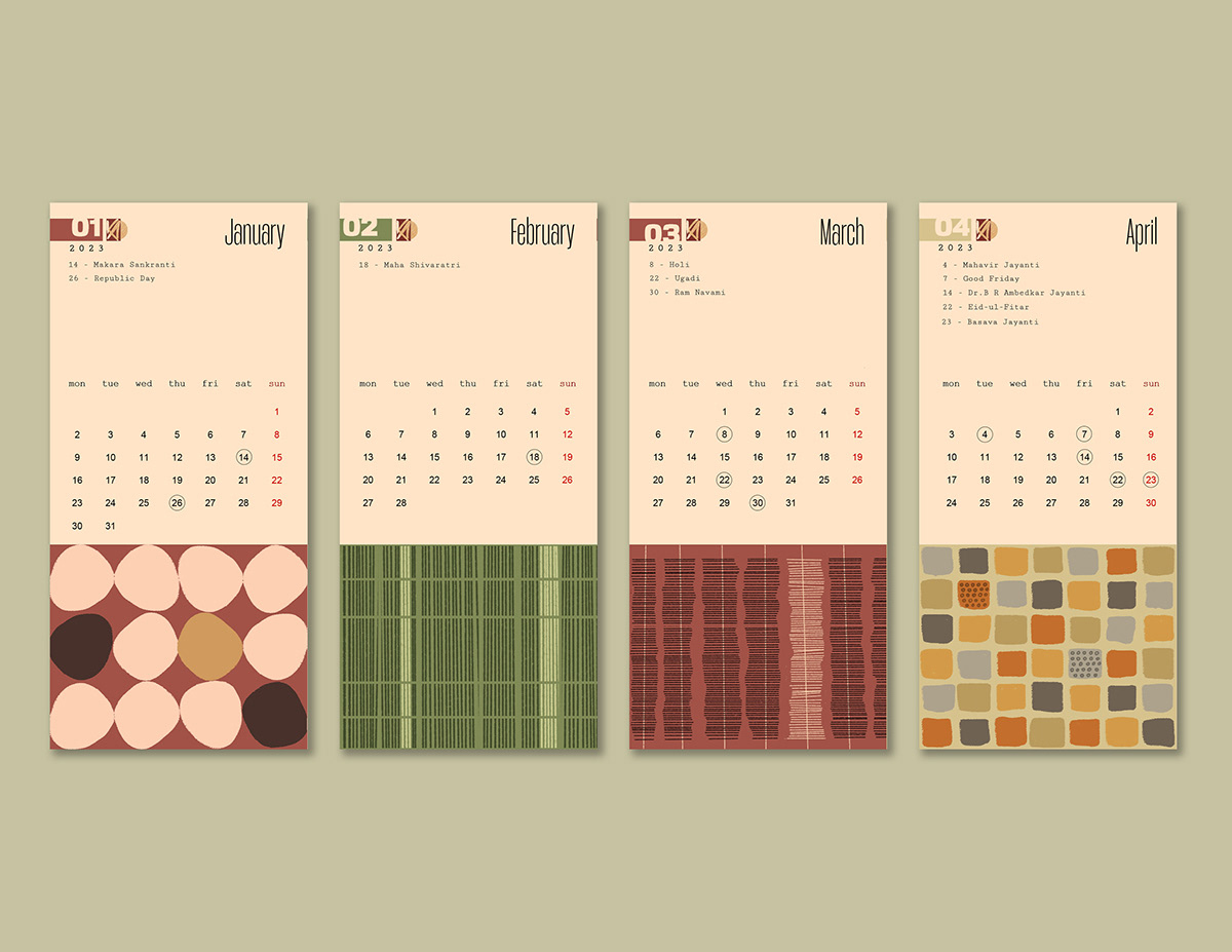 2023 calendar art bookmark calendar calendar 2023 calendar design design graphic design  new year print