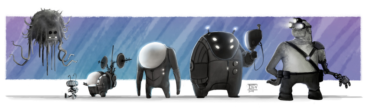 concept art cartoon Games science fiction fantasy mechs robots aliens creatures characters