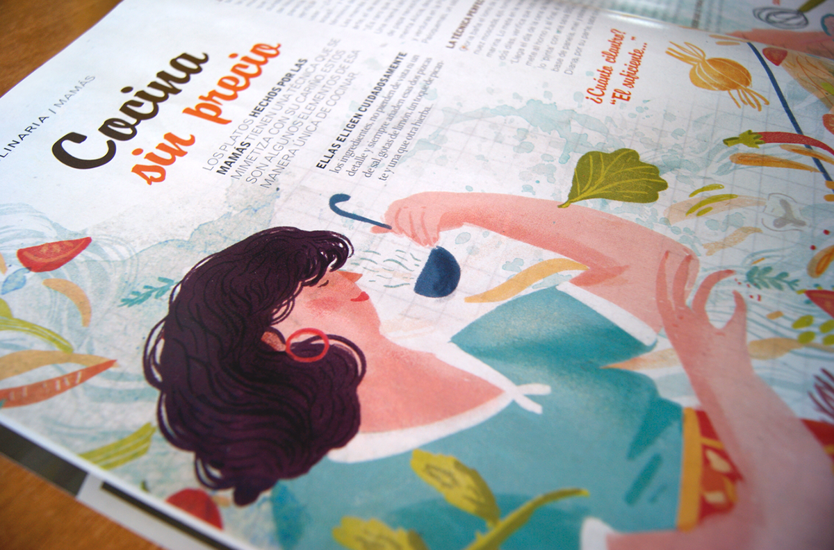 kitchen magazine editoral ilustraciones cocina Food  mom magazineillustration ILLUSTRATION 
