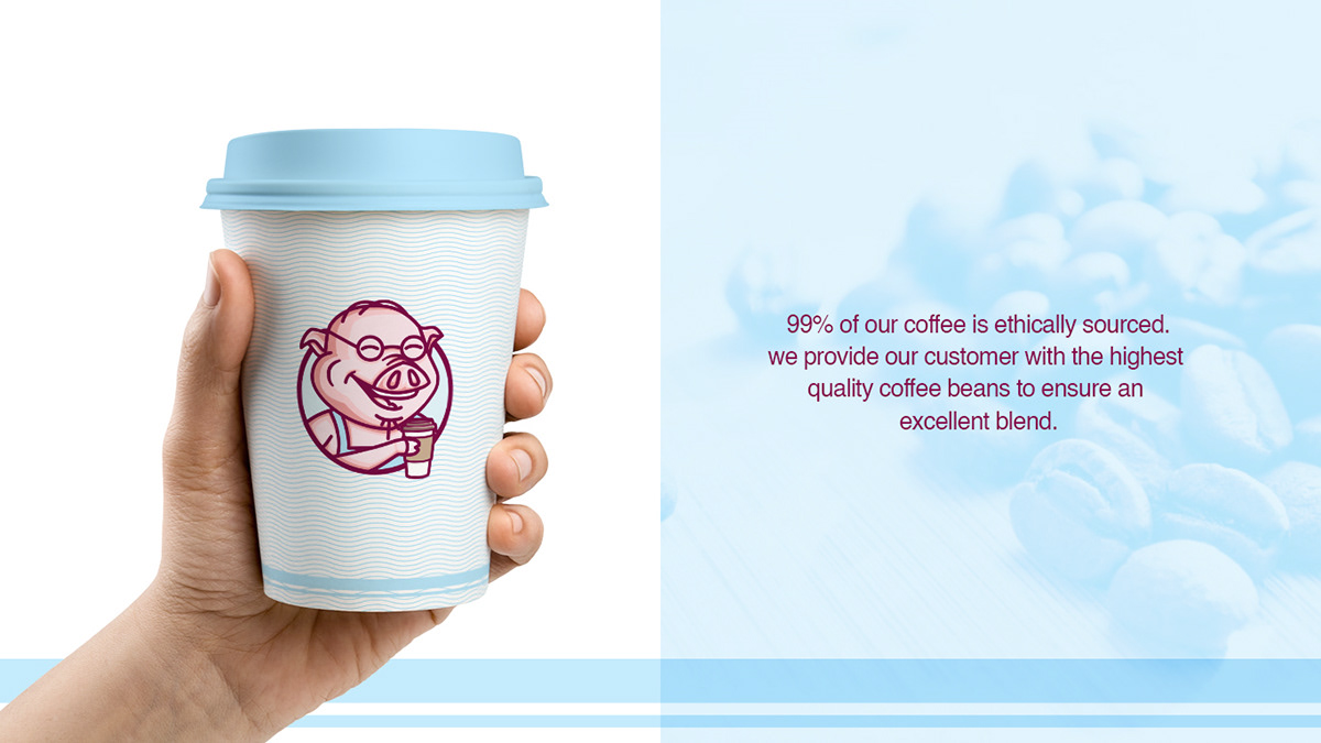 Fast food packaging design logo Coffee ILLUSTRATION  brand identity PORKY