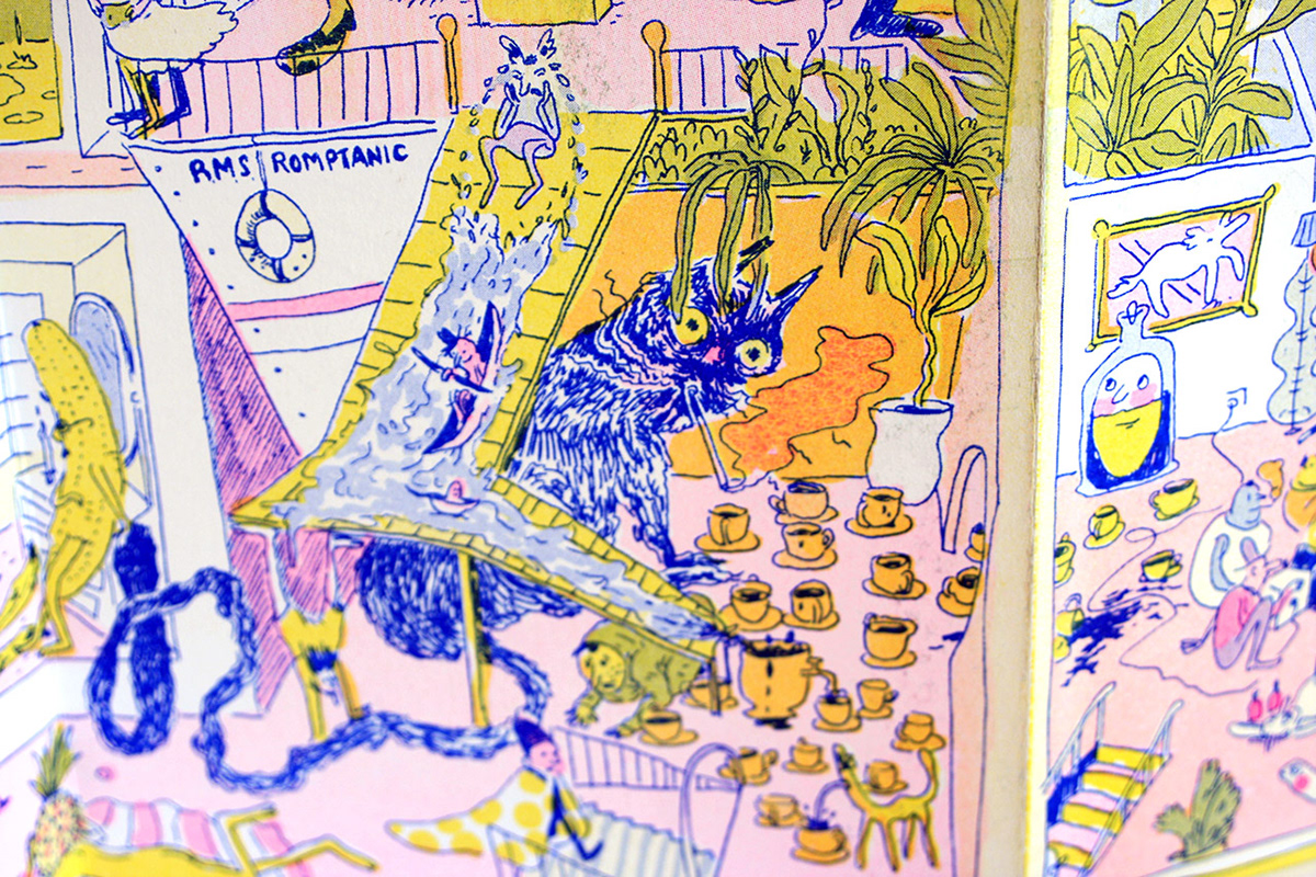 artistbook Collaboration comic Drawing  ILLUSTRATION  print risograph linework colorful