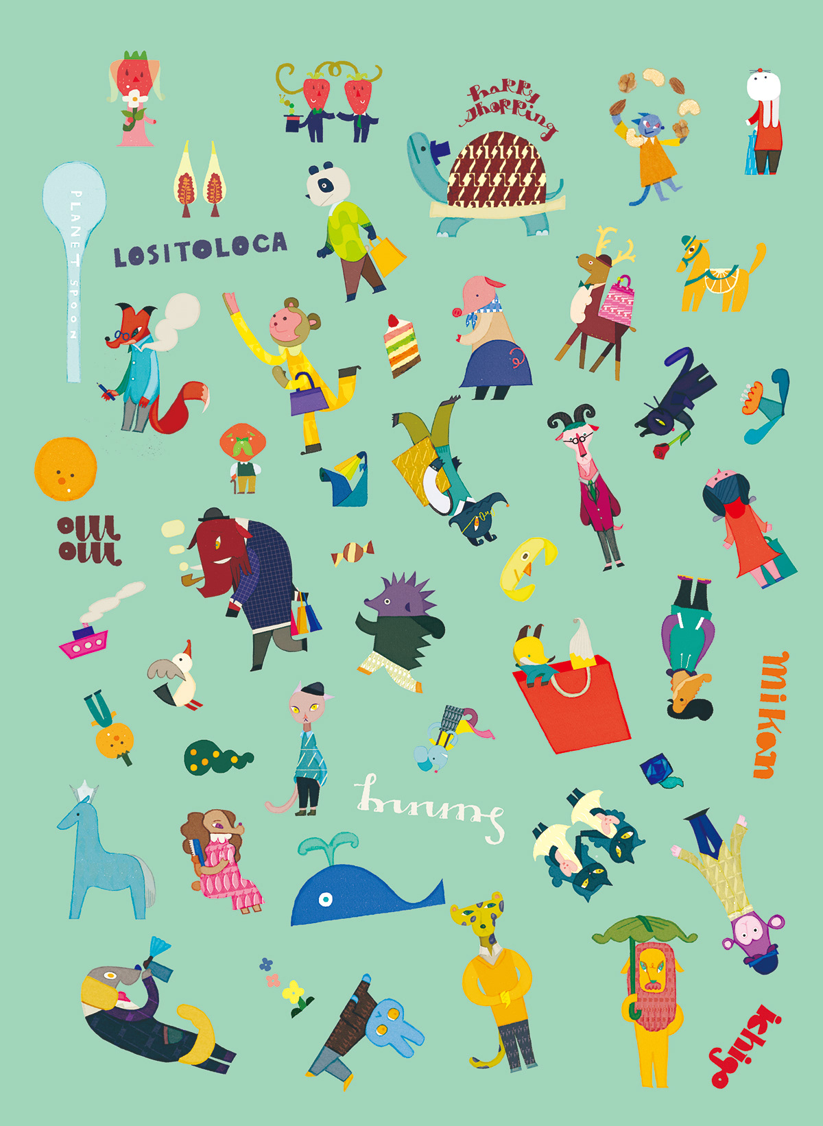 animals Character design  children digital illustration Exhibition  magnet