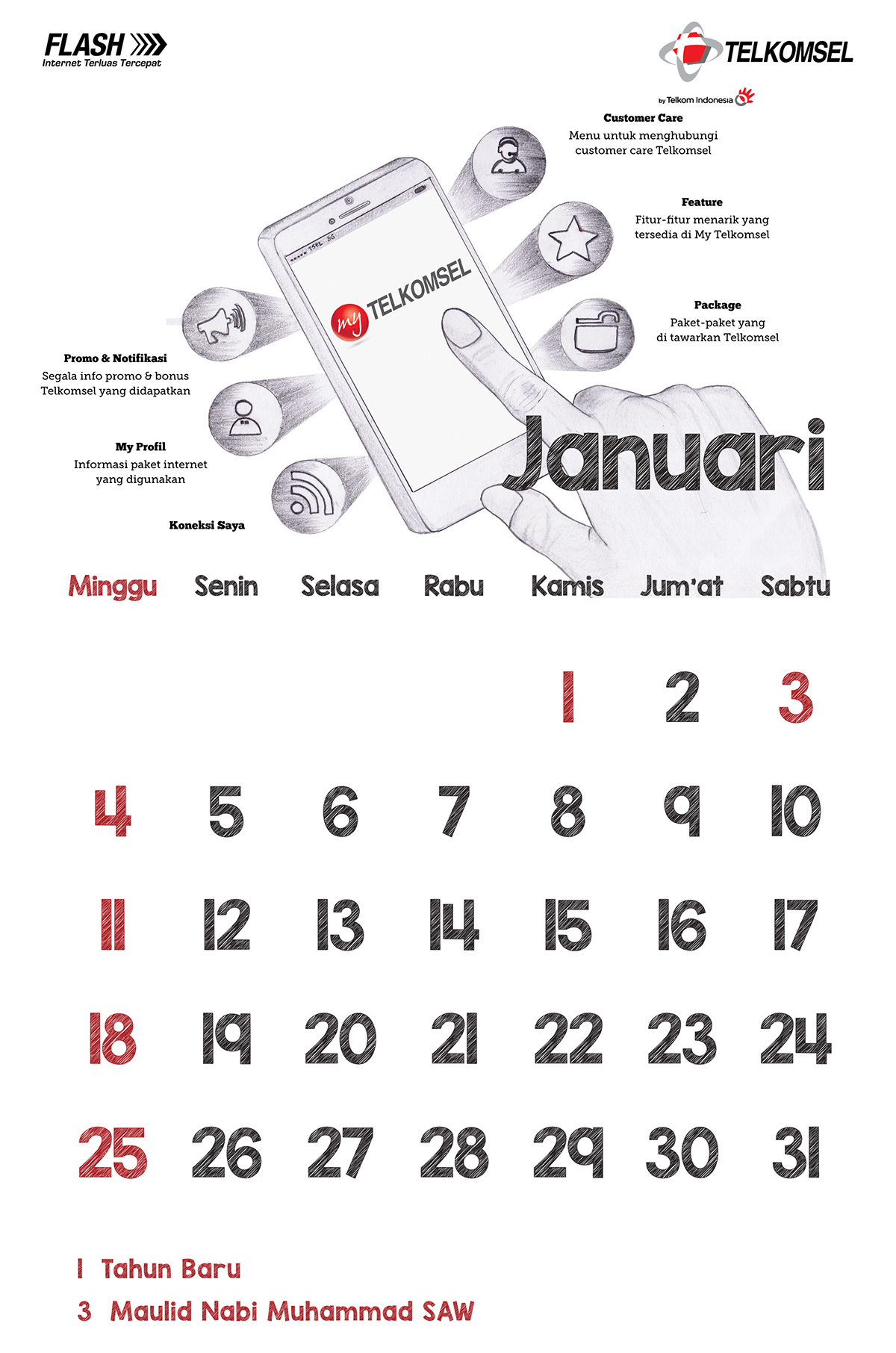 graphics design Printing calendar sketch