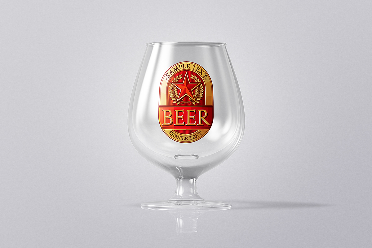 beer glass psd photoshop Mockup template