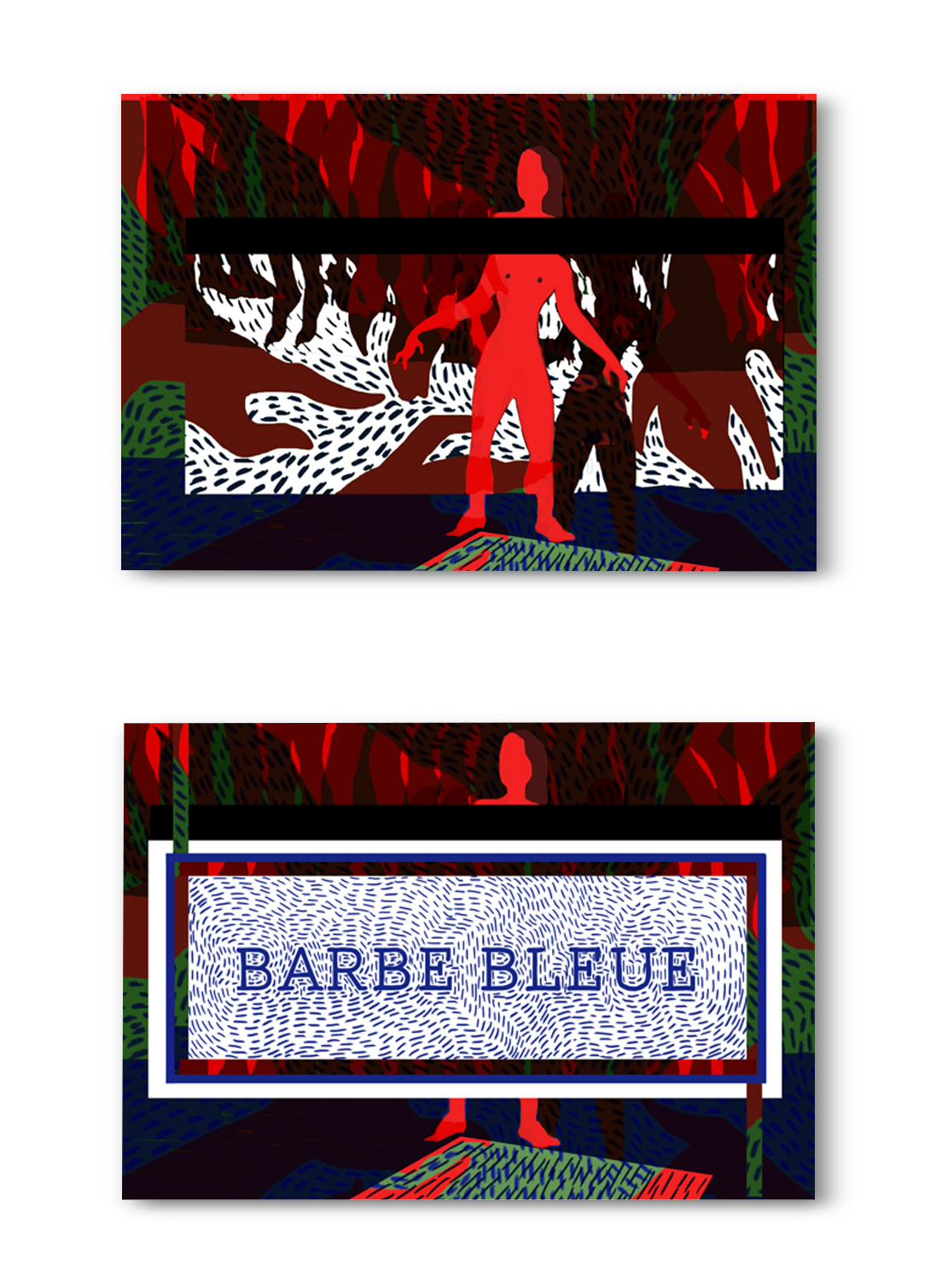 barbe bleue Perrault storyboard générique sketches blood jungle wood cannibal Ethnic tribe
