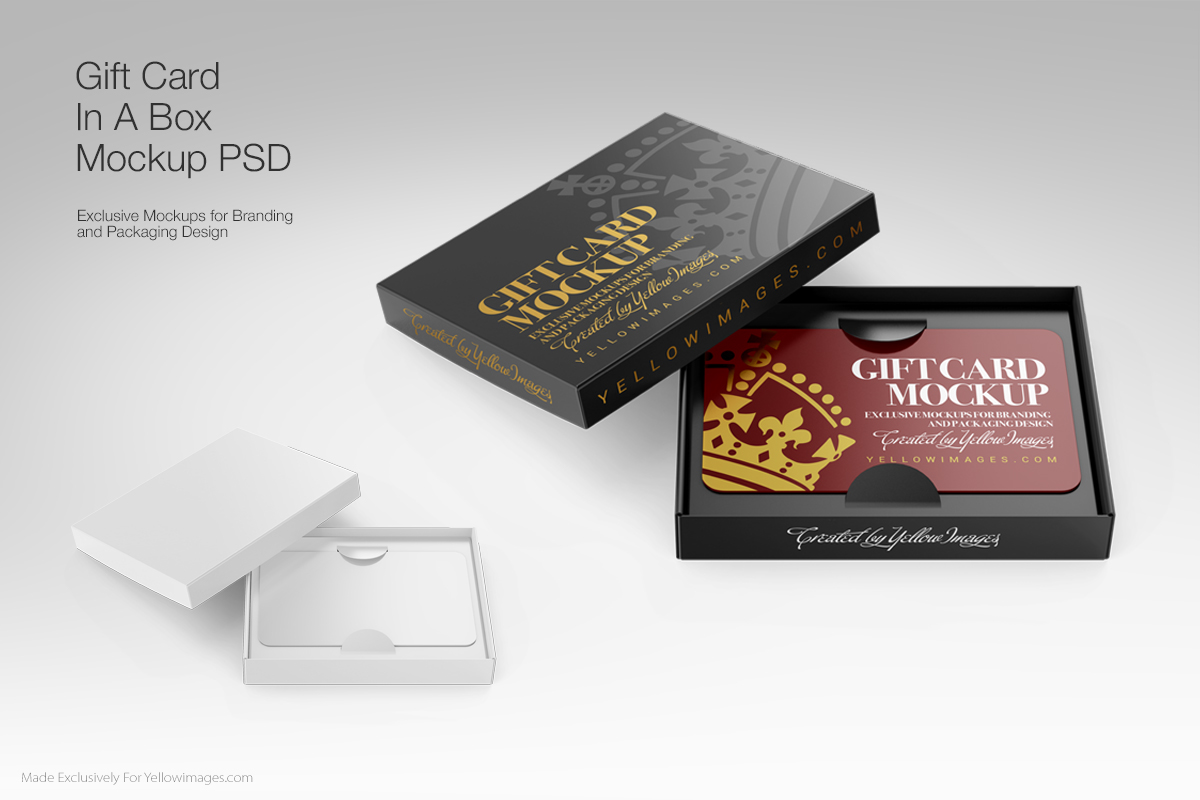 Download Gift Card In A Box Psd Mockups On Behance Yellowimages Mockups