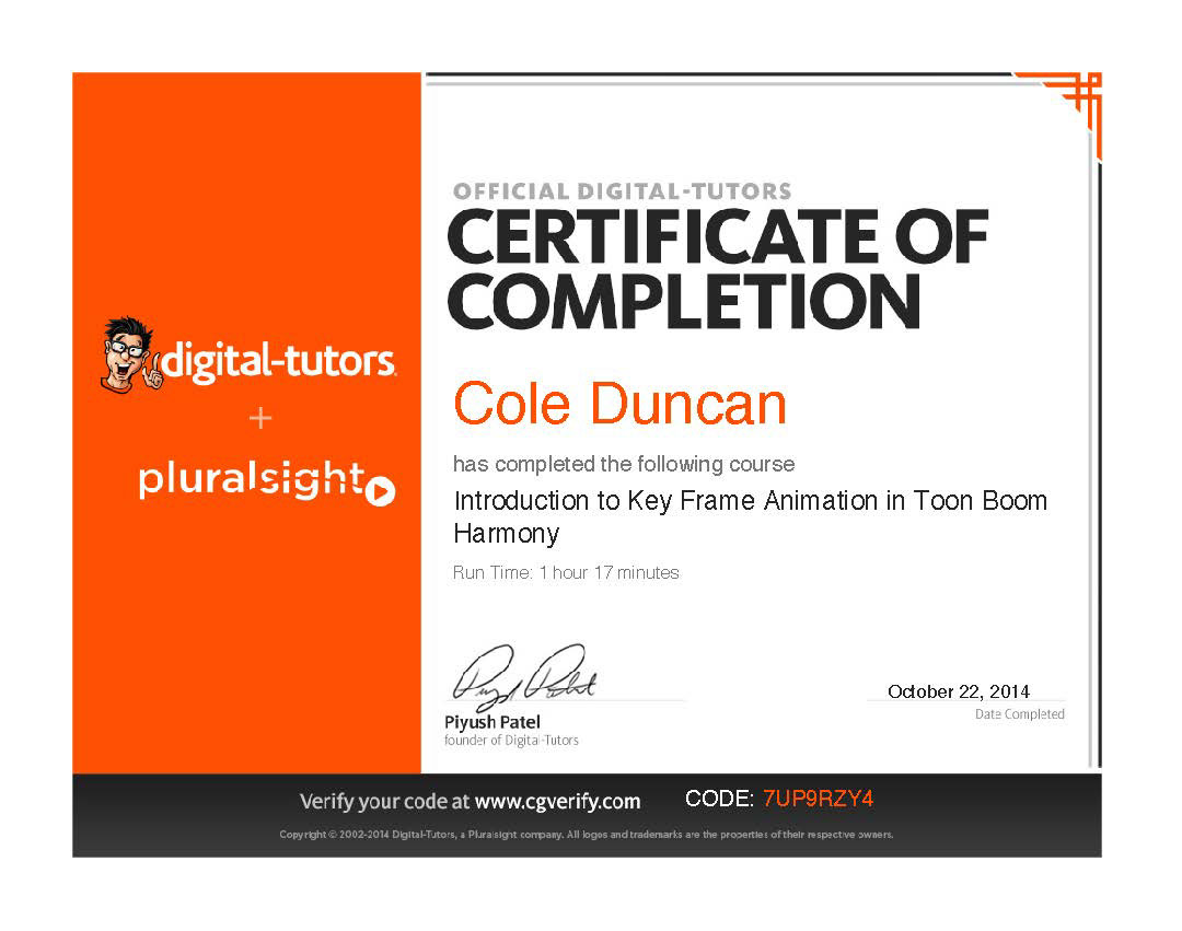 Certifications digital tutors
