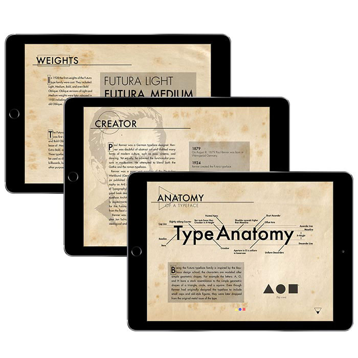 Futura Typeface design iPad publication digital storytelling  