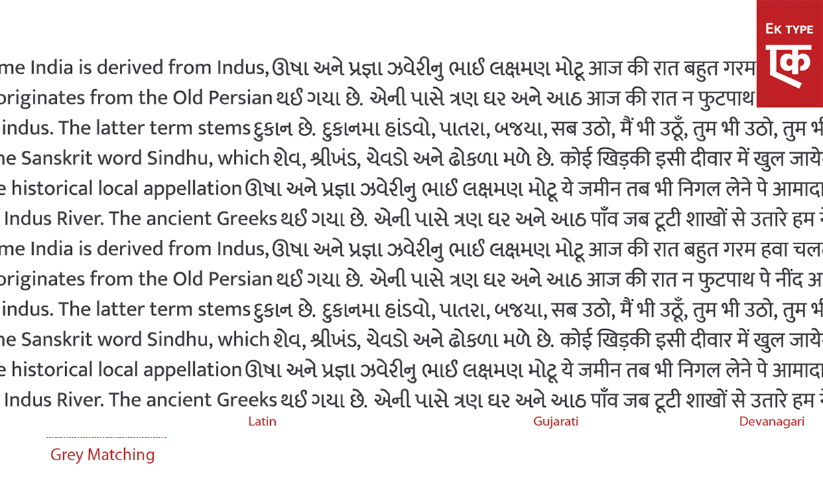 Ek Type devanagari Latin Indian Fonts Indic