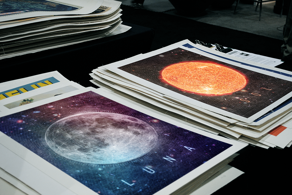 poster print texture Space  moon Sun