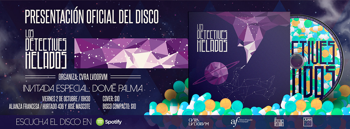 discoteca musica ilustracion vector saturno triangulo espacio universo Galaxia color Ecuador disco cd concierto indierock