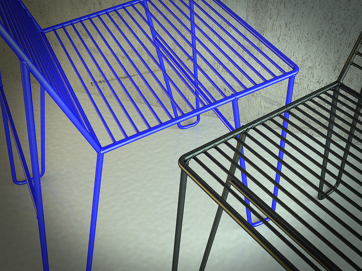 Wire chair welded chair lattice chair plywood metal chair grille Lazariev design welded chair.