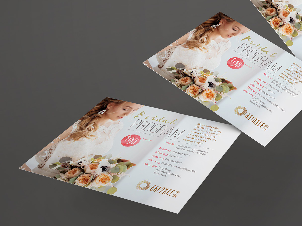 postcard flyer print prenatal bridal skin care clear service Spa Health