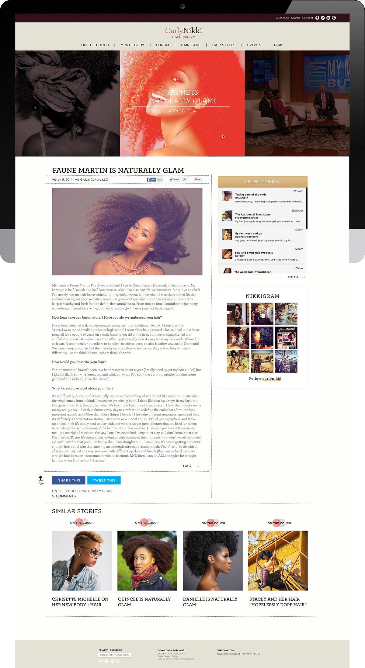 curlynikki natural hair Blog tumblr Responsive Design Web