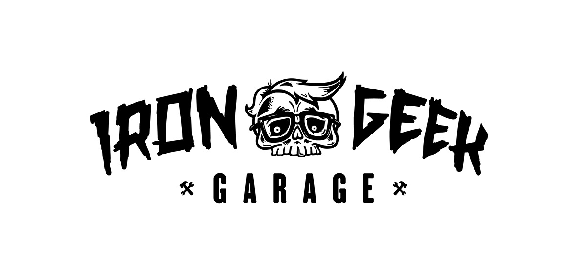 rebranding logo design motorcycle patch Wrench skull iron geek