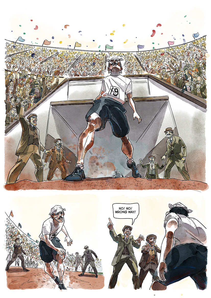 Graphic Novel Marathon comics digital painting run Olympic Games London 1908 Wacom Cintiq