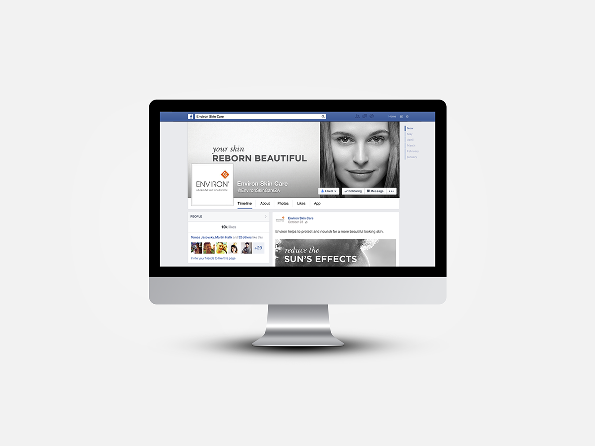 social media digital environ skin care blog design digital marketing Corporate Idenity facebook