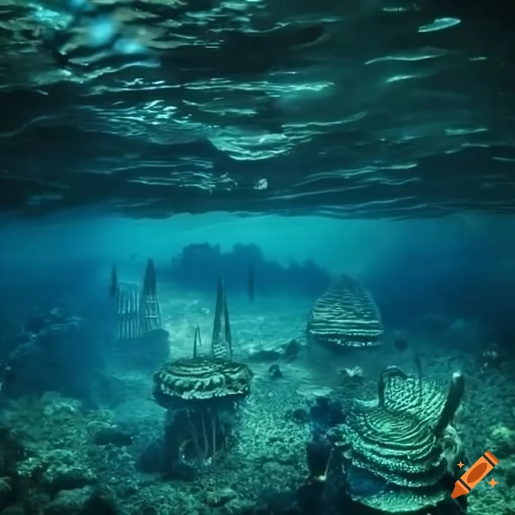 Ai Art digital illustration Lost City lost city underwater