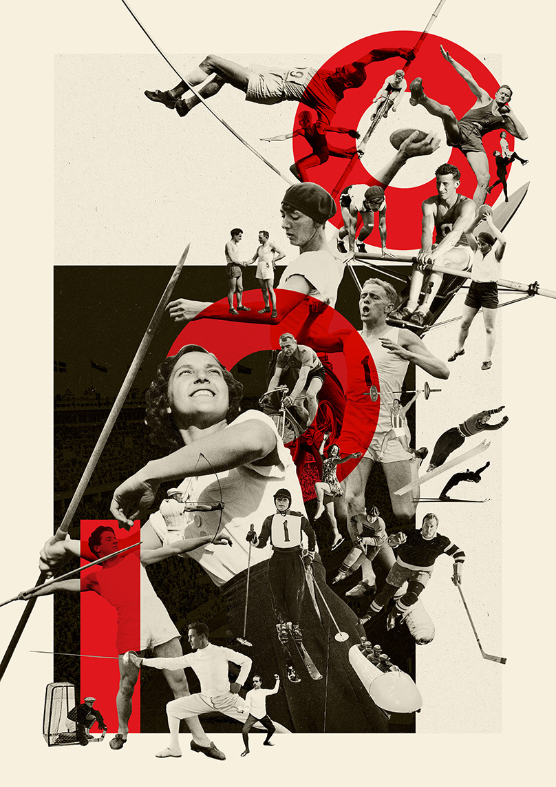 poster collage print Olympics sport magazine editorial Retro cover