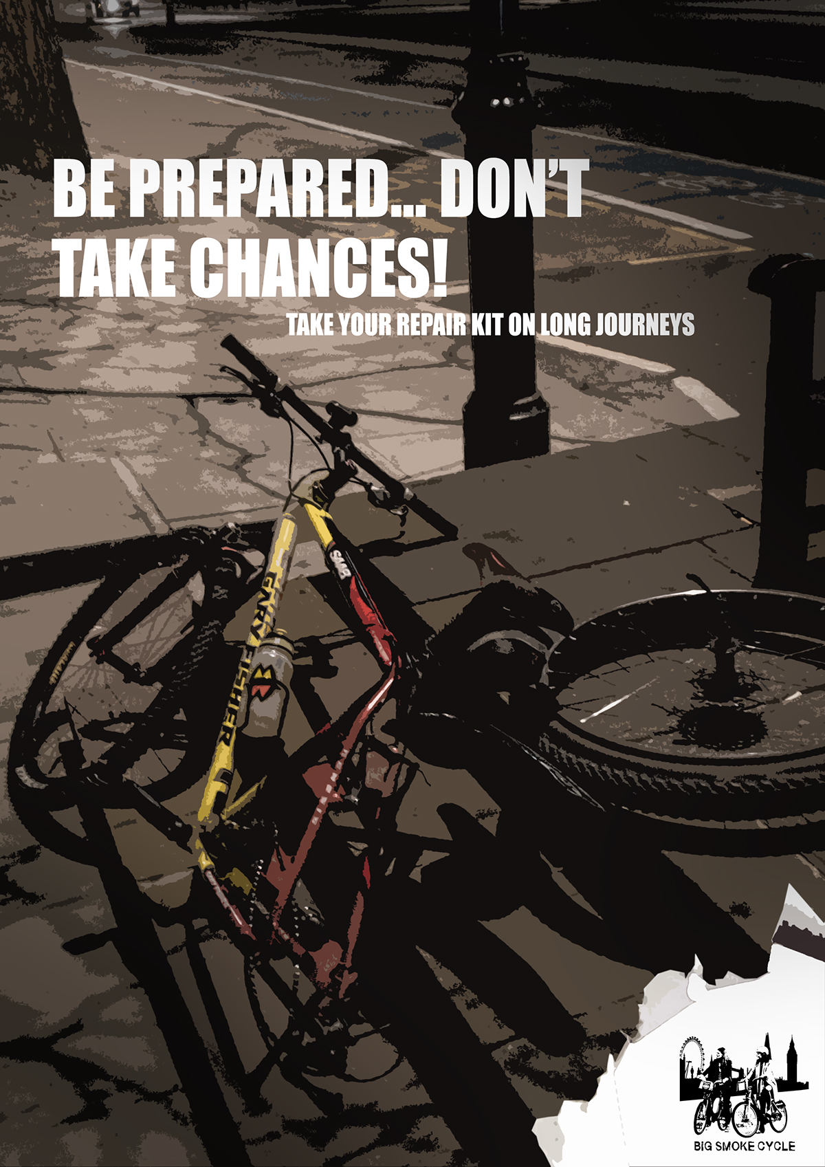 posters camapign Cycling safety graphic think London city relax