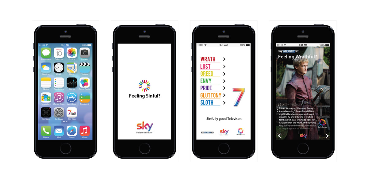 dandad D&AD Newblood Awards graphics SKY television sinful hastag Students student app spectrum advert Russia