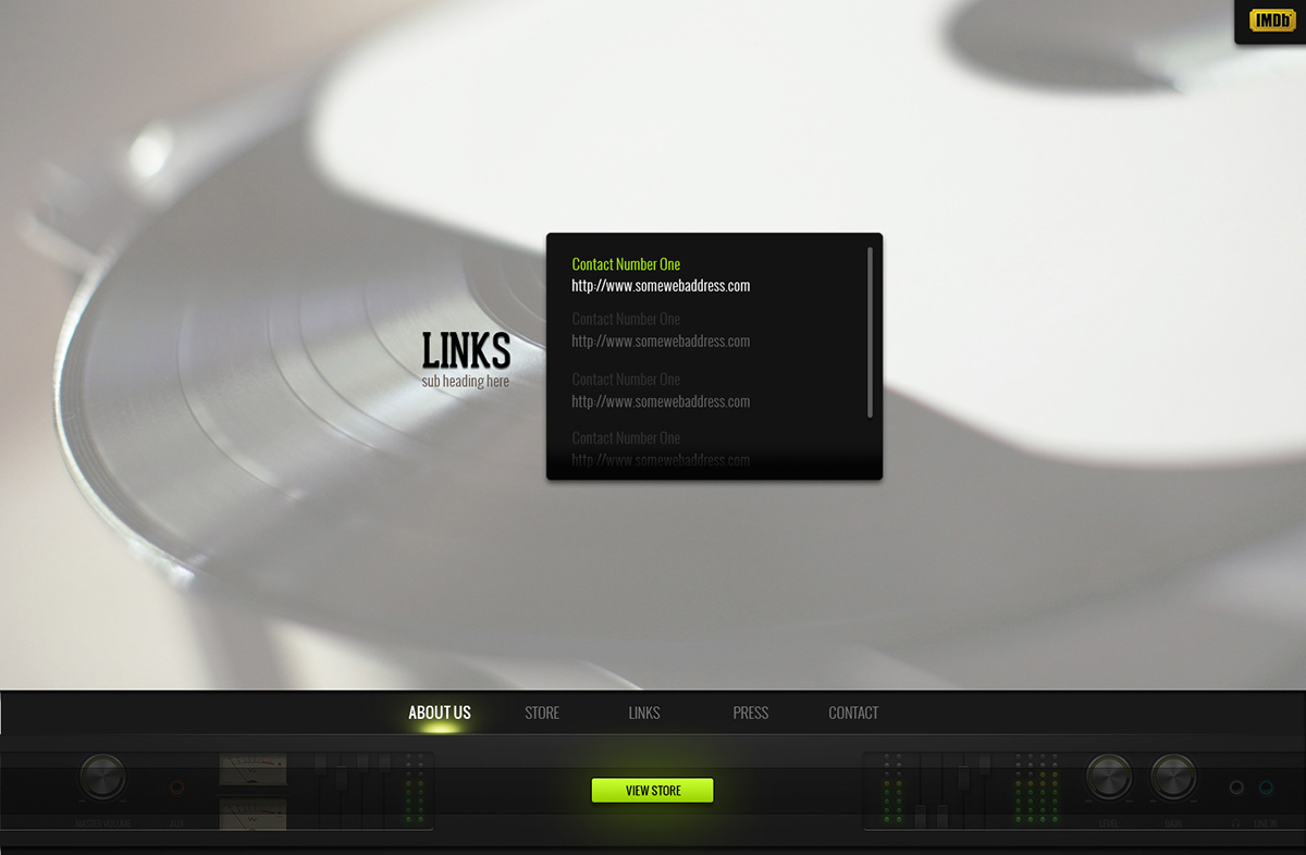 Website  Music  matthew cobb user interfaces  web design