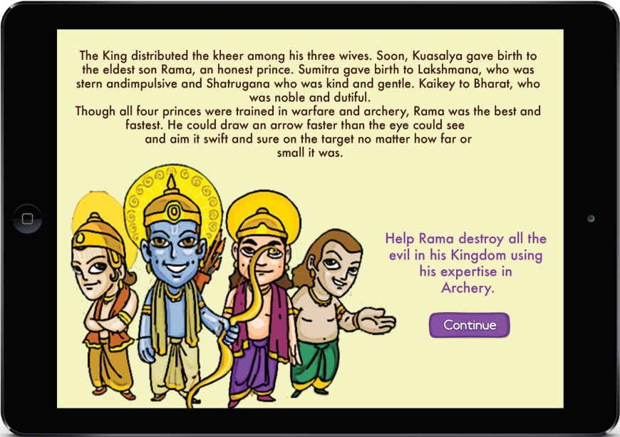 Ramayana kids  interactive story game Hindu epic story