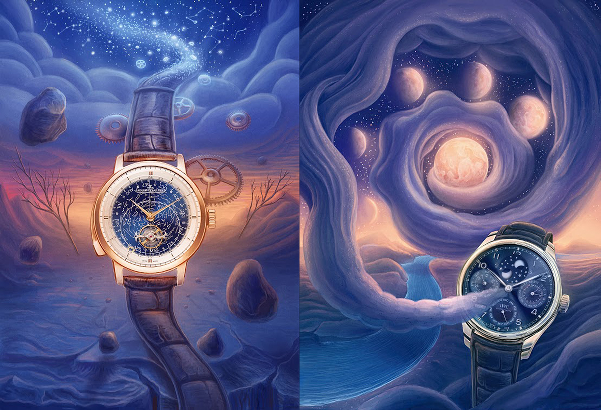 GQ watch clock ads advertise magazine artwork conceptart moon stars china ukraine usa wacom
