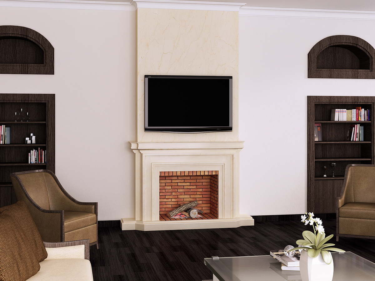 design 3dmax 3D fireplace art