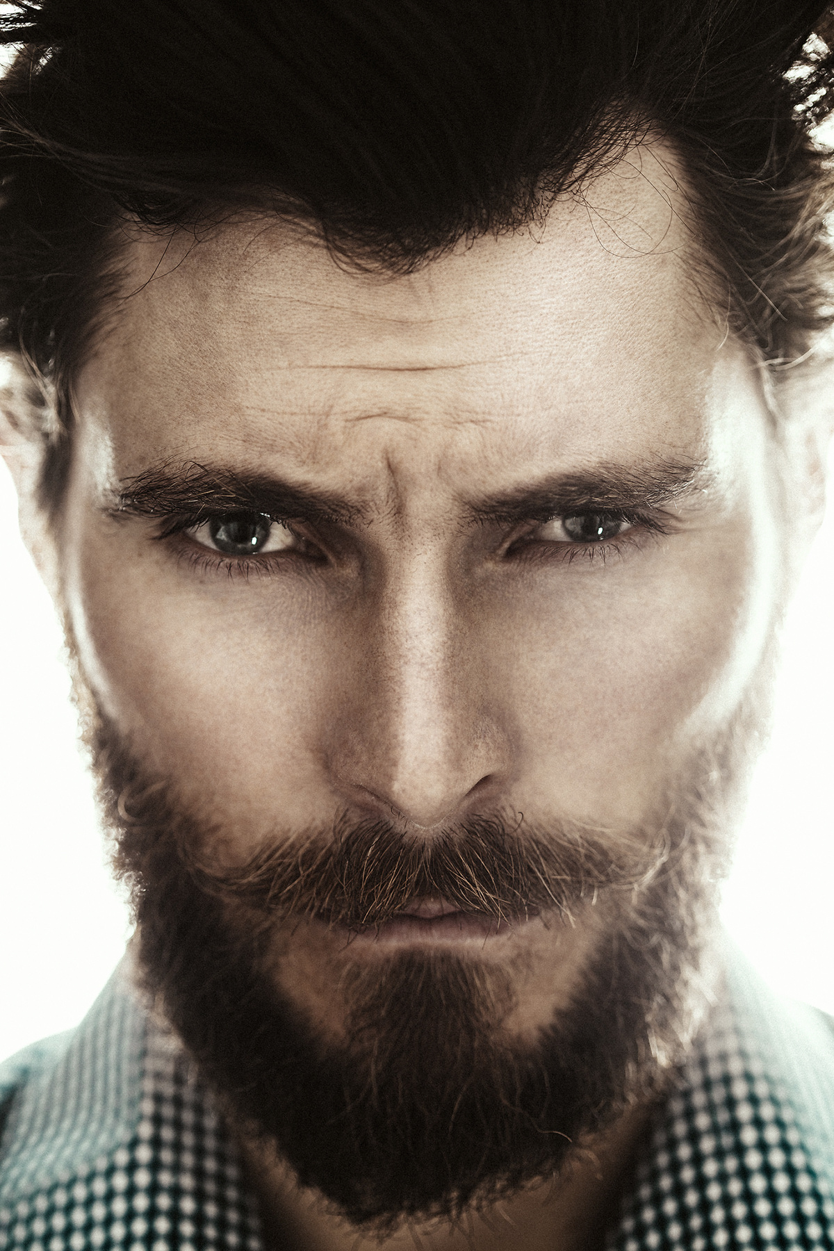 beard man portrait lighting rough mood