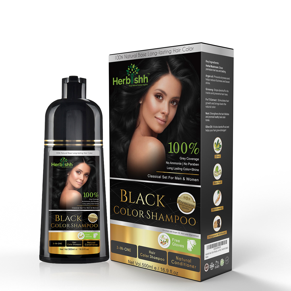 Black Hair Dye Shampoo color shampoo Hair dye Shampoo herbal hair color