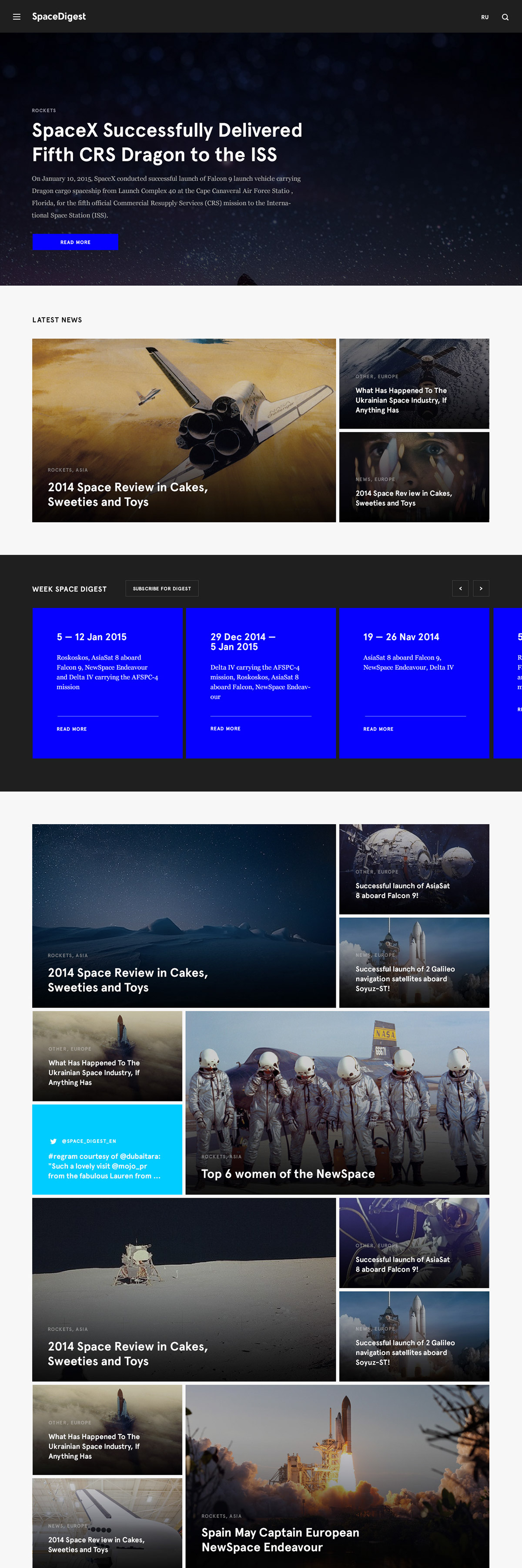 Space  site Web dark blue