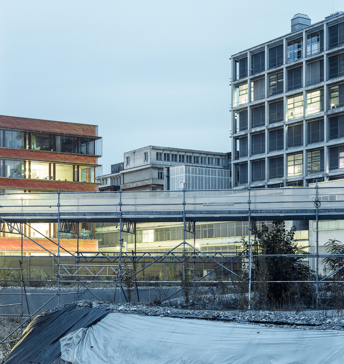 Adobe Portfolio contemporary Basel design construction Urban Switzerland architect building Office house housing large format negative exterior