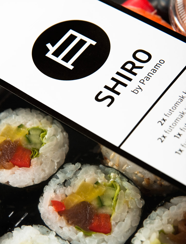 brand identity logo leaflets restaurant Sushi japanese kuro shiro black White