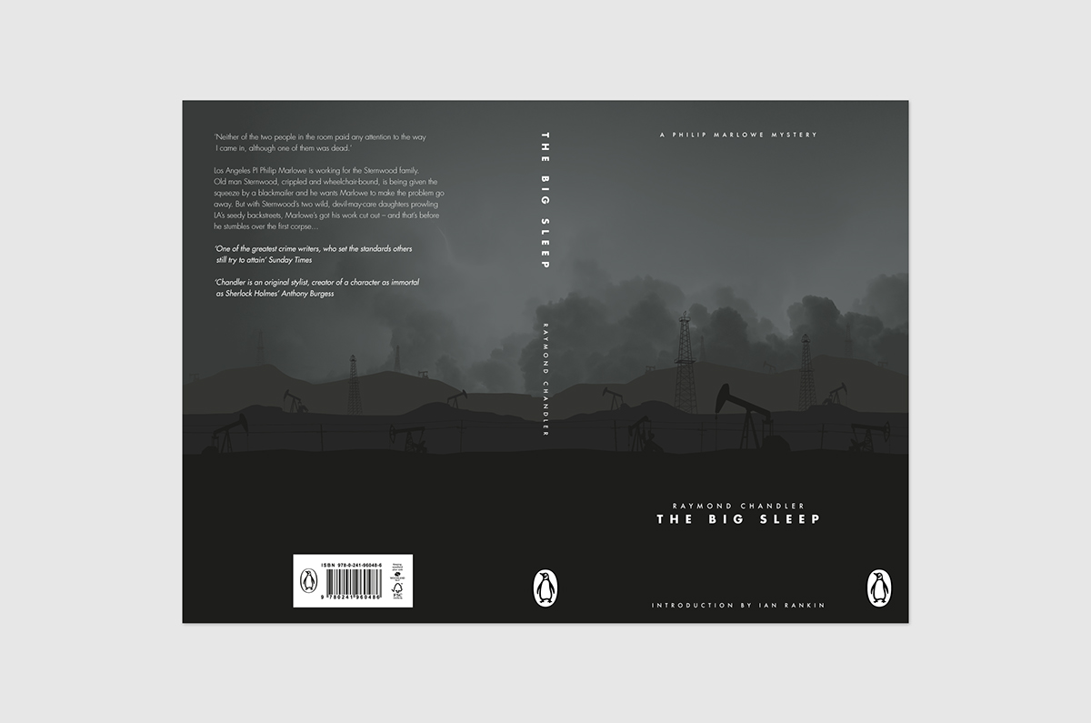 book cover dust jacket Penguine Design Awards the big sleep oil fields Futura